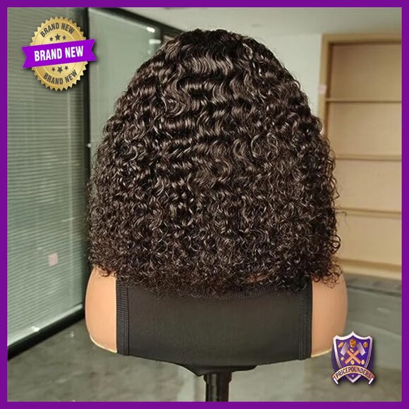 Glueless Human Hair Lace Front Wig 10 Inch Bob Water Wave Pre Plucked